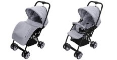 Коляска прогулочная EVERFLO E-501 (легковесная, склад.одним движением, перк.ручка) (Gray (Серый))
